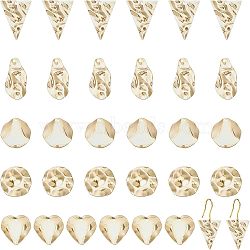 30Pcs 5 Style304 Stainless Steel Pendant, Triangle & Heart & Flat Round, Real 18K Gold Plated, 21.5~30x17~24x0.5~1mm, hole: 1.2~1.6mm, 6pcs/style(STAS-CA0001-69G)