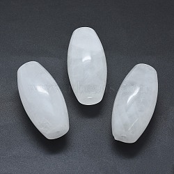 Natural Quartz Crystal Two Half Drilled Holes Beads, Oval, 49.5~50x25mm, Hole: 2mm(G-G795-11-10)