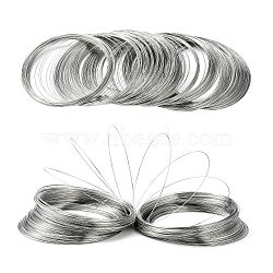 Carbon Steel Memory Wire, for Collar Necklace Making, Necklace Wire, Nickel Free, Platinum, inner diameter : 11.5cm, Wire : 0.6mm(22 Gauge), 100 circles/set(X-MW11.5CM-NF)