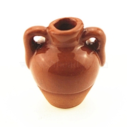 Mini Earthen Jar, for Dollhouse Accessories, Pretending Prop Decorations, Chocolate, 28.5x25x22.5mm(BOTT-PW0001-221)