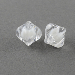 Transparent Acrylic Beads, Bead in Bead, Rhombus, Clear, 11x13x13mm, Hole: 2mm, about 750pcs/500g(TACR-S111-11mm-01)
