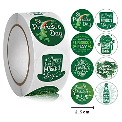 Saint Patrick's Day Theme PET Waterproof Self Adhesive Stickers, for DIY Scrapbooking, Photo Album, Green, 25mm, 500pcs/roll(PW-WG32274-03)