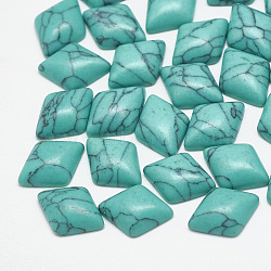 Synthetic Turquoise Cabochons, Dyed, Rhombus, Medium Turquoise, 7x5x2.5mm(X-TURQ-S290-32A-02)