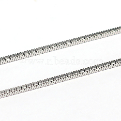 3.28 Feet 304 Stainless Steel Square Snake Chains, Soldered, Stainless Steel Color, 1.2mm(X-CHS-L001-165-1.2mm)