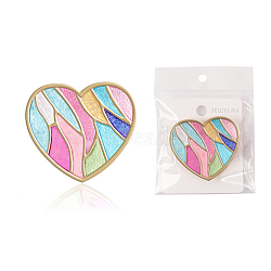 Metal Magnetic Needle Pin, Magnetic Catcher Holder, Enamel Style, Heart, 45x50mm(PW-WG8E758-03)