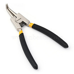 45# Steel Bent Nose Pliers, Stainless Steel Color, 142x75x22mm(TOOL-WH0129-17)