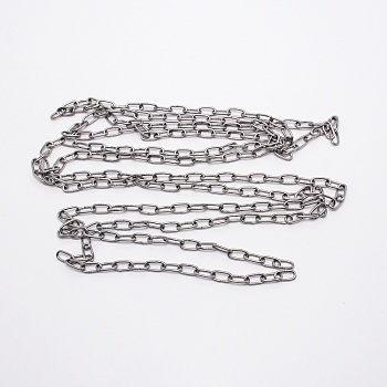 304 Stainless Steel Chains, for Pets Dog & Ceiling Lamp Supplies, Stainless Steel Color, Links: 17x8.5x2mm, 3m/pc