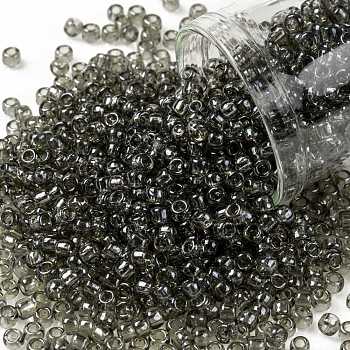 TOHO Round Seed Beads, Japanese Seed Beads, (120) Smoke Transparent Luster, 8/0, 3mm, Hole: 1mm, about 10000pcs/pound