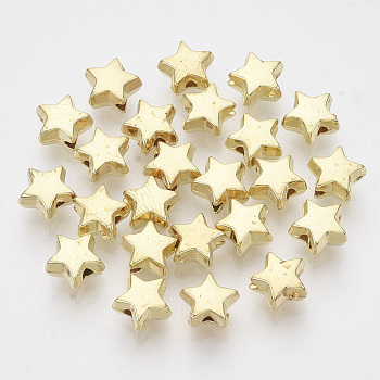 CCB Plastic Beads, Star, Golden, 6x6.5x3.5mm, Hole: 1.2mm, about 8450pcs/500g