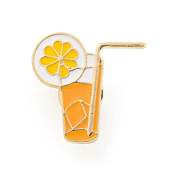 Alloy Brooches, Enamel Pins, for Backpack Cloth, Drink, 27x28x2.5mm