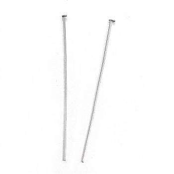 304 Stainless Steel Flat Head Pins, Stainless Steel Color, 45x0.8mm, Head: 1.8mm