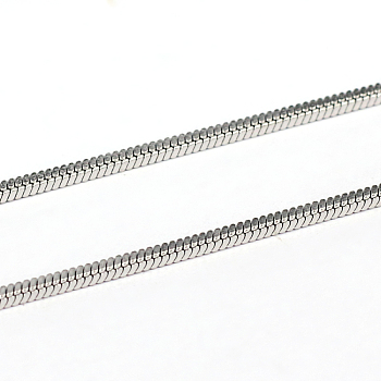 3.28 Feet 304 Stainless Steel Square Snake Chains, Soldered, Stainless Steel Color, 1.2mm