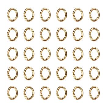 Brass Jump Rings, Oval, Golden, 22 Gauge, 4x3x0.6mm