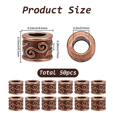 50Pcs Tibetan Style European Beads(FIND-SP0004-62)-2