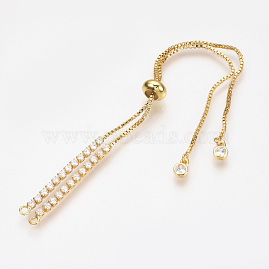 Adjustable Brass Micro Pave Cubic Zirconia Chain Bracelet Making(X-ZIRC-T004-39G)-2