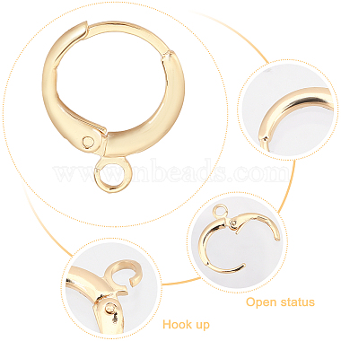 Elite 30Pcs Brass Huggie Hoop Earring Findings(KK-PH0002-85)-6