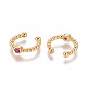 Golden Plated Brass Micro Pave Cubic Zirconia Cuff Earrings(EJEW-L244-05B)-2