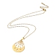 201 Stainless Steel Moon with Star Pendant Necklace with Cable Chains(NJEW-Q317-06G)-1