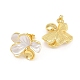 Brass Enamel Stud Earring Findings(KK-CBA58F9-01G-04)-2