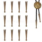 12Pcs Zinc Alloy Cord End, Bolo Tie End Caps, Cone, Antique Bronze, 34x6mm, Inner Diameter: 5mm(FIND-CA0011-78AB)