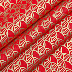 Fish Scales Pattern Japanese-style Cotton Fabric, for Clothing Accessories, Red, 1000x1500x0.4mm(DIY-WH0579-98B)
