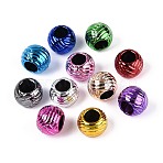 UV Plating Opaque Acrylic European Beads, Large Hole Beads, Iridescent, Rondelle, Mixed Color, 13.5x10.5mm, Hole: 7mm(PACR-T017-15M)