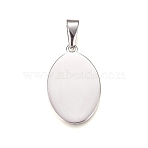 Tarnish Resistant 304 Stainless Steel Pendants, Stamping Blank Tag, Oval, Stainless Steel Color, 31.5x20x1.5mm, Hole: 10x4.5mm(STAS-I135-30P)