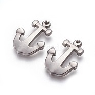 304 Stainless Steel Pendants, Anchor, Stainless Steel Color, 26x18x2.6mm, Hole: 1.6mm(STAS-P231-47P)