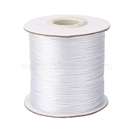 Waxed Polyester Cord, Bead Cord, White, 0.5mm, about 169.51~174.98 Yards(155~160m)/Roll(YC-0.5mm-102)