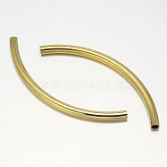 Curved Brass Tube Beads, Golden, 50x3mm, Hole: 2mm(KK-L104-03G)