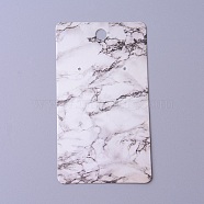Cardboard Earring Display Cards, Rectangle with Marble Pattern, White, 9x5x0.04cm, Hole: 1.5mm(X-CDIS-F003-16A)