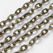 Iron Cable Chains, Unwelded, Flat Oval, Cadmium Free & Nickel Free & Lead Free, Antique Bronze Color, 7x5.1x1.2mm(X-CH-1.2PYSZ-AB)
