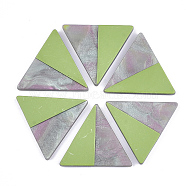 Resin Cabochons, Triangle, Yellow Green, 26x30x2.5~3mm(CRES-S360-02B)