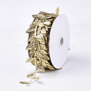 Cloth Cords, Ornament Accessories, Leaf, Goldenrod, 42mm, about 20m/roll(FIND-T057-10H)
