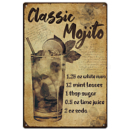 Vintage Metal Tin Sign, Iron Wall Decor for Bars, Restaurants, Cafe Pubs, Rectangle, Mojito, 300x200x0.5mm(AJEW-WH0189-499)