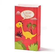 Kraft Paper Bags, No Handle, Wrapped Treat Bag for Birthdays, Baby Showers, Rectangle with Dinosaur Pattern, Red, 24x13x8.1cm(CARB-D012-03H)