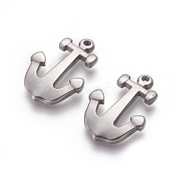 Tarnish Resistant 304 Stainless Steel Pendants, Anchor, Stainless Steel Color, 26x18x2.6mm, Hole: 1.6mm(STAS-P231-47P)