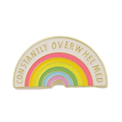 Constantly Overwhelmed Rainbow Alloy Enamel Pins, Colorful, 17x31mm(JEWB-M046-02)