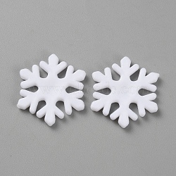 Plastic Cabochons, Snowflake, White, 23x20x2.5mm(FIND-WH20018-15B)