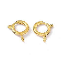 Vacuum Plating 201 Stainless Steel Spring Ring Clasps, Real 18K Gold Plated, 10x2mm, Hole: 2.5mm(STAS-J401-LD023-10)