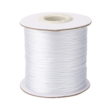 Waxed Polyester Cord, Bead Cord, White, 0.5mm, about 169.51~174.98 Yards(155~160m)/Roll