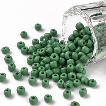 6/0 Glass Seed Beads, Opaque Colours Seed, Small Craft Beads for DIY Jewelry Making, Round, Round Hole, Pale Green, 6/0, 4mm, Hole: 1.5mm about 500pcs/50g, 50g/bag, 18bags/2pounds