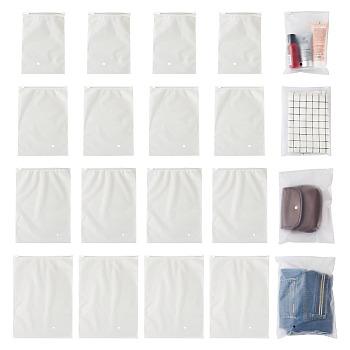 32Pcs 4 Styles Frosted PE Jewelry Zip Top Storage Bags, Portable Jewelry Organizer Pouches, Rectangle, White, 20~35.2x14~25x0.02cm, 8pcs/style