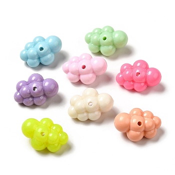 Macaron Color Opaque Acrylic Beads, Cloud, Mixed Color, 32.5x22.5x17mm, Hole: 3mm, about 106pcs/500g