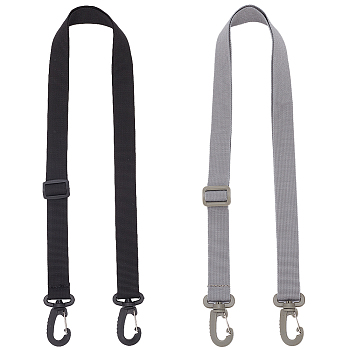 WADORN 2Pc 2 Colors Adjustable Tactical Nylon Webbing Shoulder Straps, with Swivel Clasp, for Handbag Handle Replacement Accessories, Mixed Color, 81~146x3.65x0.15cm, 1pc/color