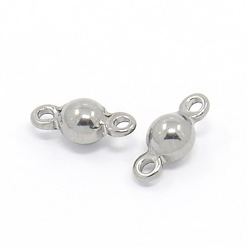 Tarnish Resistant 304 Stainless Steel Links connectors, Round, Stainless Steel Color, 8x3.5mm, Hole: 1mm