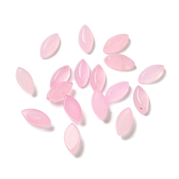 Natural White Jade Dyed Cabochons, Horse Eye, Pink, 8x4x2.5~3mm