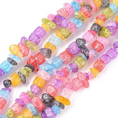 5mm Mixed Color Chip Crackle Crystal Beads