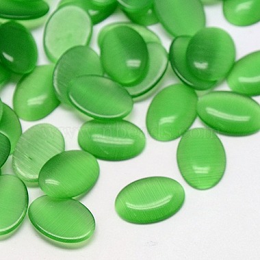 14mm MediumSeaGreen Oval Glass Cabochons