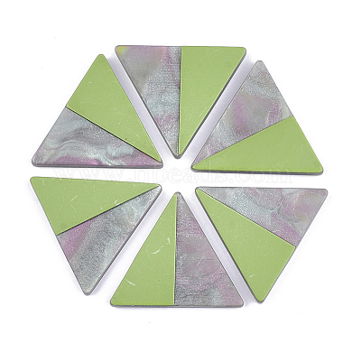 30mm YellowGreen Triangle Resin Cabochons